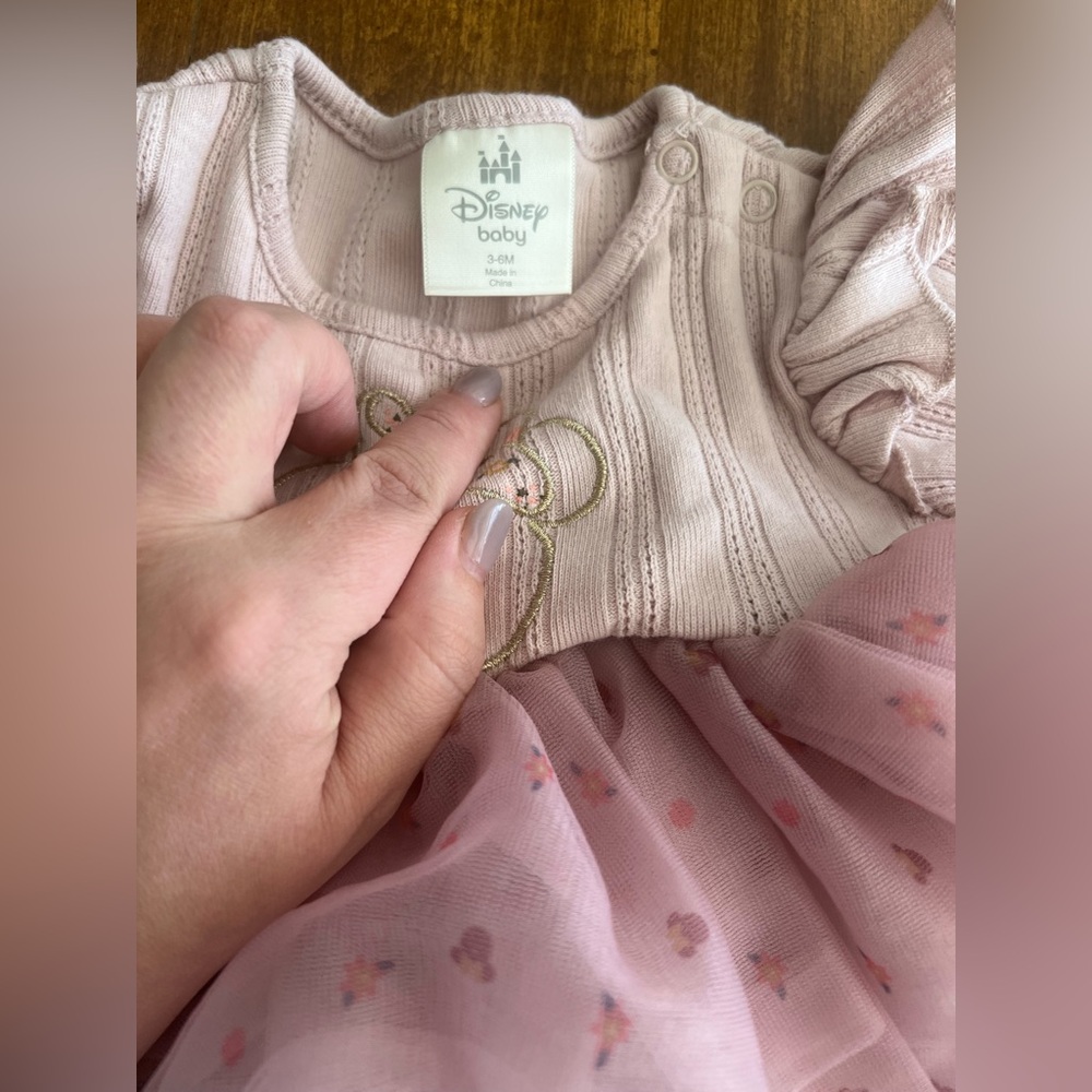 Pink Floral Minnie Mouse Outfit 3-6 months - Picture 3 of 6